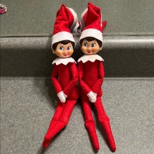 Red Elf Dolls with White Accents
